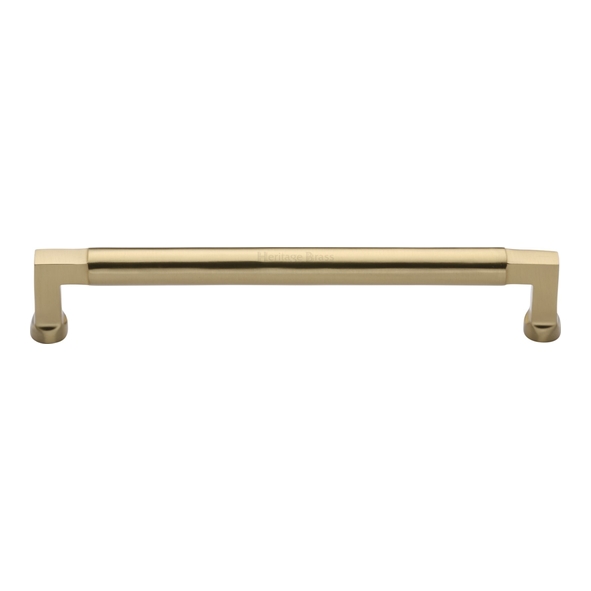 C0312 203-SB • 203 x 218 x 40mm • Satin Brass • Heritage Brass Bauhaus Cabinet Pull Handle